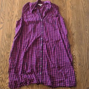 LIZ LANGE Maternity Sleeveless Check Dress in XXL